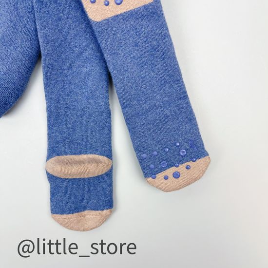 Колготки махровые "Зверек" со стоперами, Синие