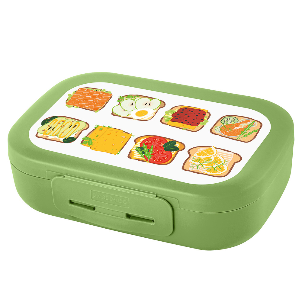 Ланч-бокс 0,8л (17,9х12,8х5,2см), пластик, 3 дизайна