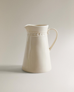 Zara Home кувшин из каменной керамики, цвет кремовый, 11.6 см