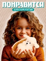 Мягкая игрушка собачка в корзинке плюшевая пудель