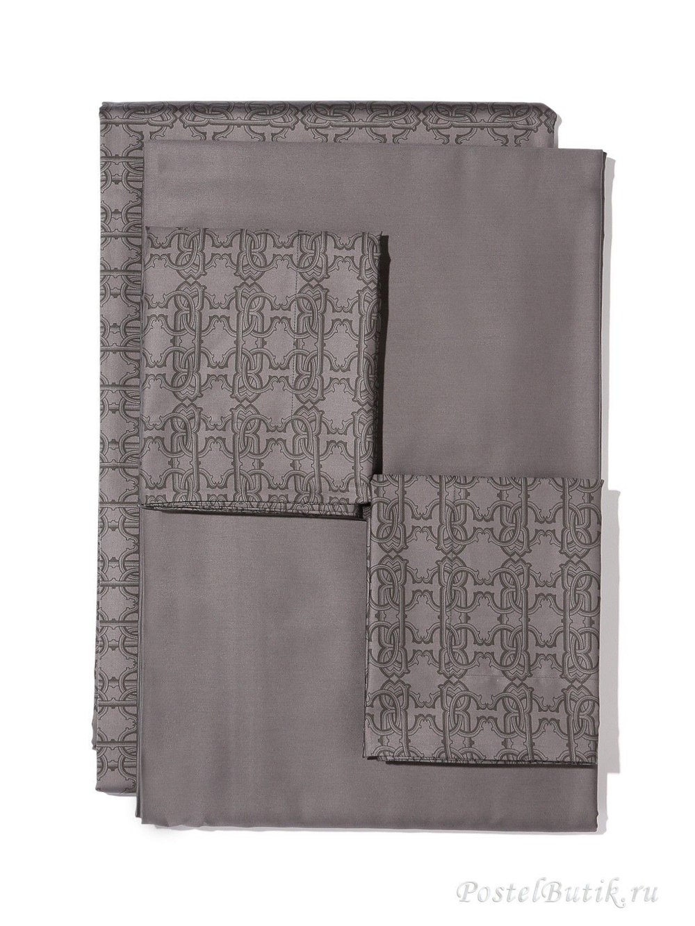 Постельное белье семейное Roberto Cavalli Basic серое