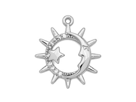 Подвеска "День-Ночь" 17мм, со стразами