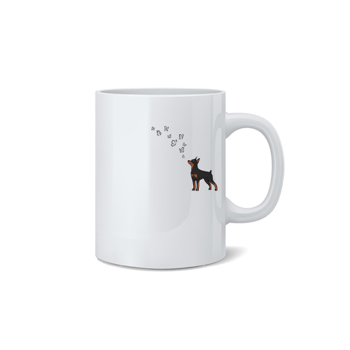 Кружка "Цвергпинчер и бабочки"