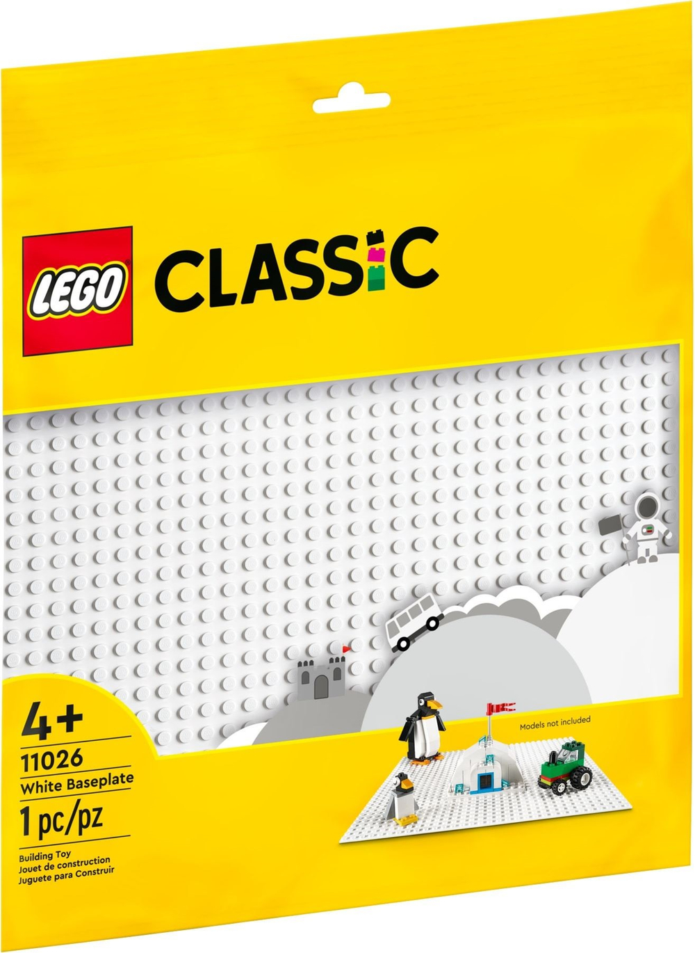 Конструктор Лего Классик Базовая белая пластина 11026 | LEGO Classic White Baseplate для творчества и сборки 1 деталь 4+