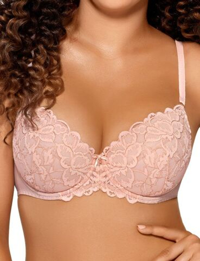 Бюстгальтер пуш-ап из кружевного полотна с люрексом (Размер: 85C) (Цвет: нежно-розовый)