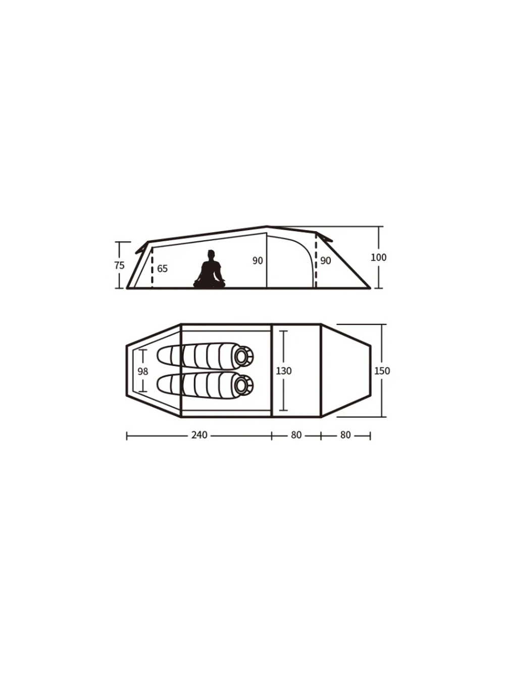 Палатка Naturehike Opalus Si 2-местная, алюминиевый каркас, зеленая
