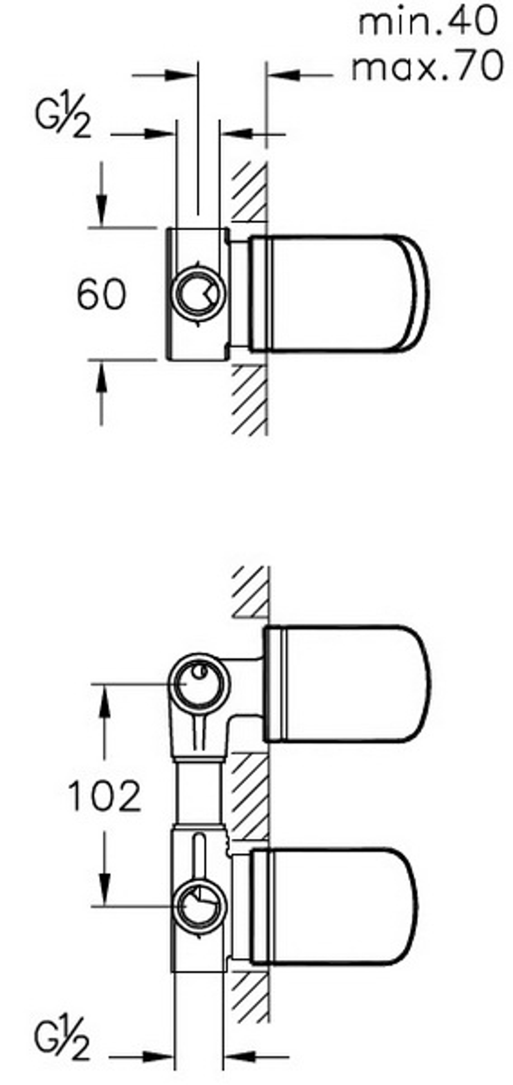 Встраиваемая часть смесителя Vitra Pure с дивертером на 3 потребителя A40685EXP