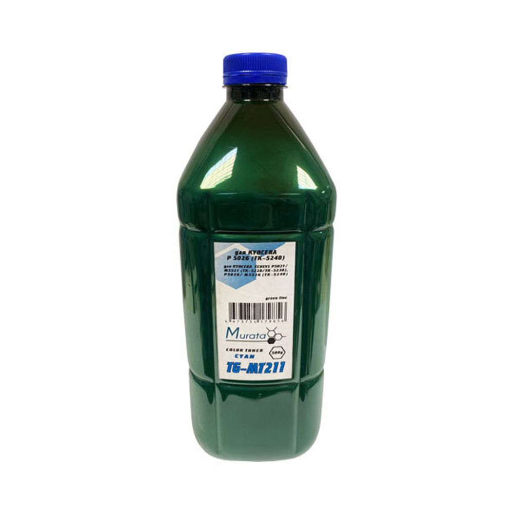 Тонер Murata для KYOCERA ECOSYS P5021/P5026 (TK-5220/5240) (500гр, голубой, TG-MT211) Green Line
