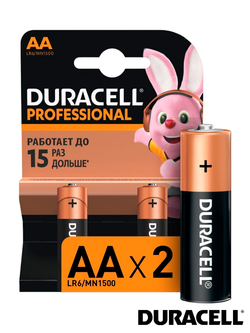Батарейка Duracell Basic AA / LR6 1.5V, в упаковке 2 шт. (LR6/MN1500)