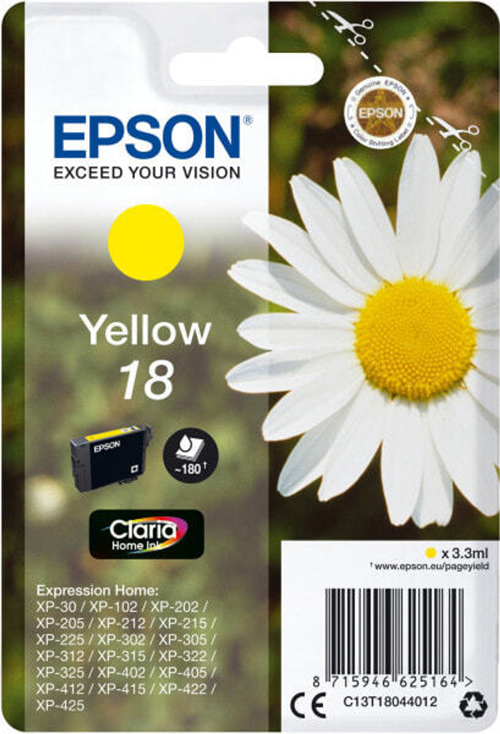 Epson Daisy C13T18044022 струйный картридж 1 шт Подлинный Желтый