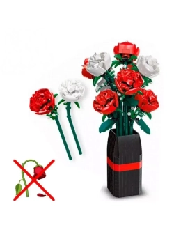 Конструктор Букет роз в вазе 878 деталей