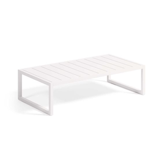 Comova Журнальный столик для улицы из белого алюминия 60 x 114 см