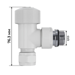 Набор термостатический угловой Royal Thermo Design Pro 15мм М30х1,5 (Белый)