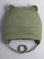 Шапка детская с ушками на завязках на осень