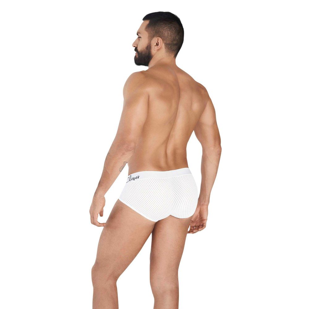Мужские трусы брифы белые в сетку Clever TIME PIPING BRIEF 036701
