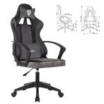 Кресло компьютерное BRABIX "Forcer GM-127", 2 подушки, экокожа/велюр, черное/серое, 533216