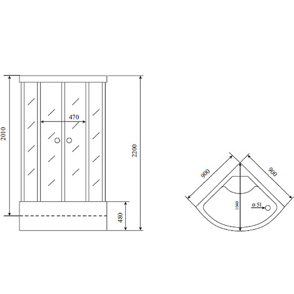 Душевая кабина Timo Standart 90x90 T-6690 S F без гидромассажа