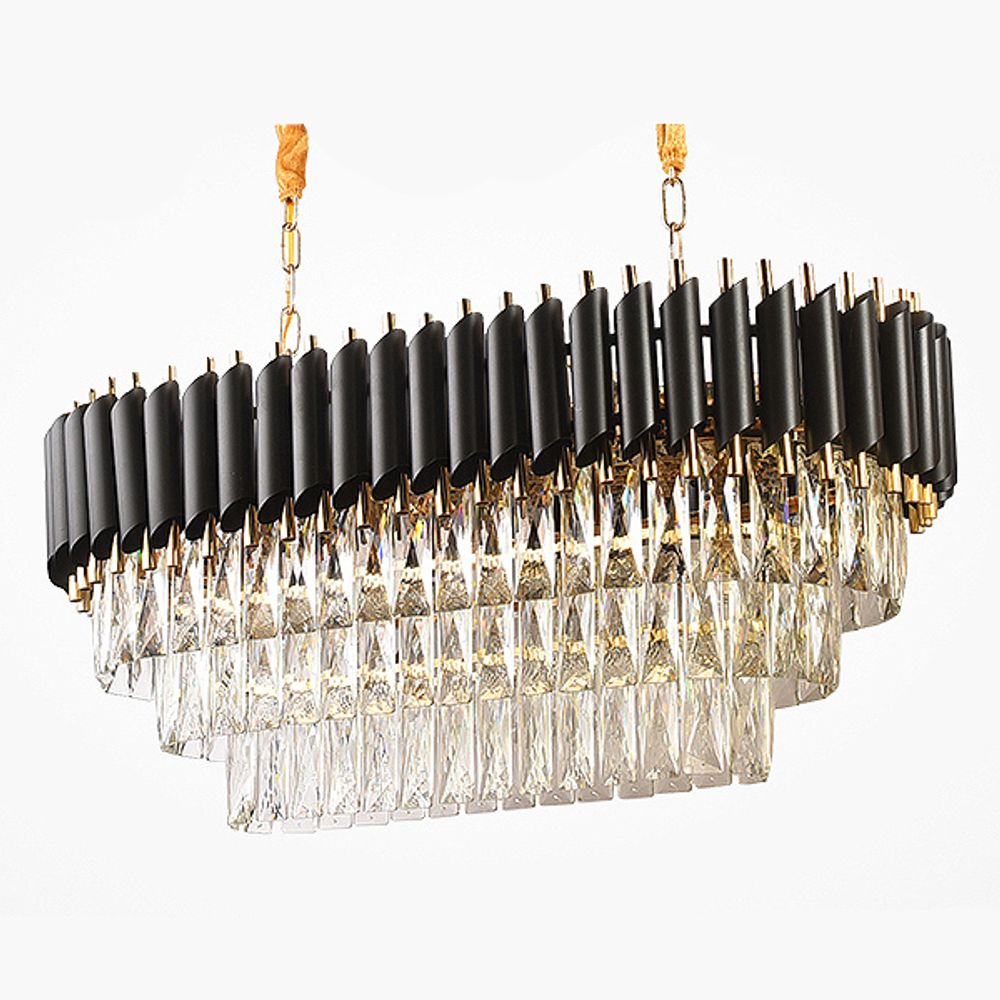 Подвесная Люстра Empire Black Rectangular Chandelier Crystal By Imperiumloft