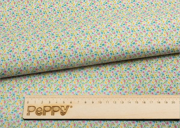 Ткань для пэчворка Peppy Нежная история, рулон 112 см / 5 метров, НИ-14 голубой, Peppy