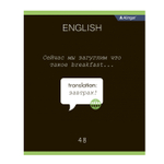 Тетрадь предметная "Английский язык" А5 48л., клетка, со справочным материалом, скрепка, мелованный картон (стандарт), блок офсет, Alingar "Loading"