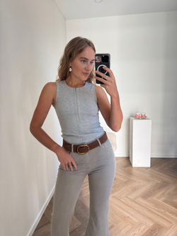 Джинсы клеш М7 бежевый