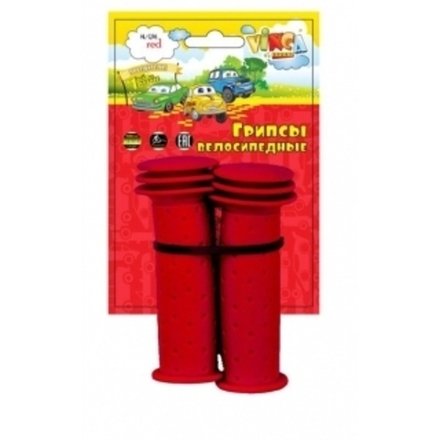Грипсы детские, резиновые, длина 102мм, цвет красный, инд.уп.Vinca Sport H-G 96 red