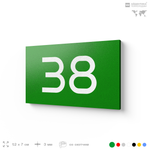 Табличка с номером 38 на дверь квартиры, для офиса, кабинета, аудитории, склада, зеленая 120х70 мм, Айдентика Технолоджи