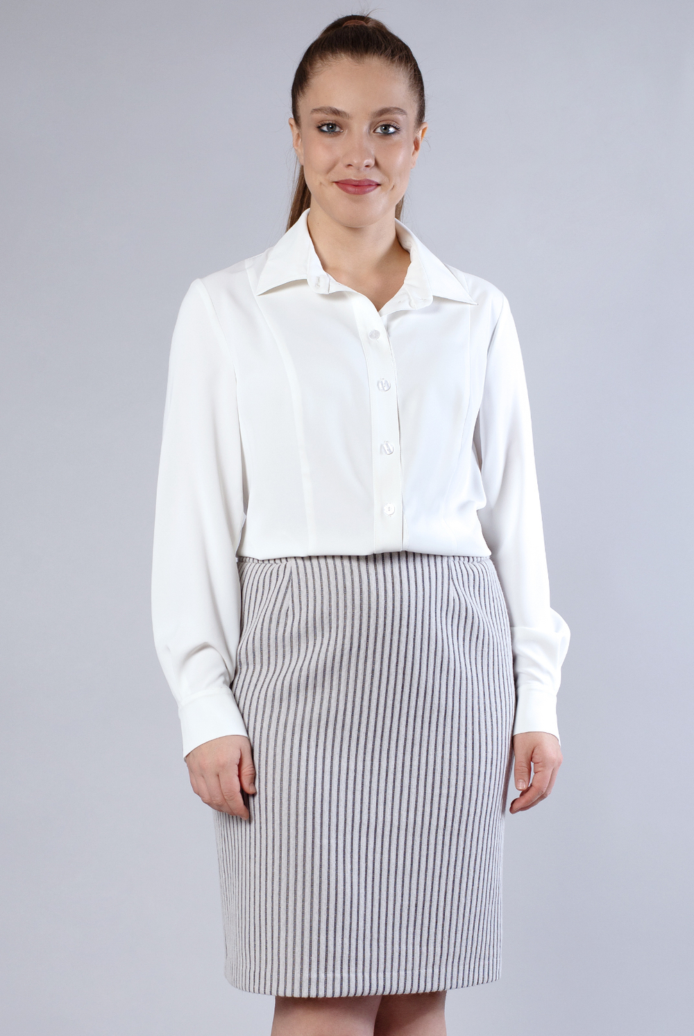 Блузка женская 2553АП, молочный #164М092553АП