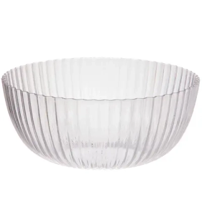 Салатник пластиковый «Мадлен» 25*10,5см ромашка, прозрачный