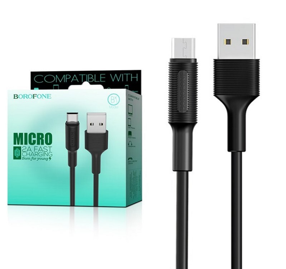 Кабель USB - Micro BOROFONE BX1 (черный) 1м