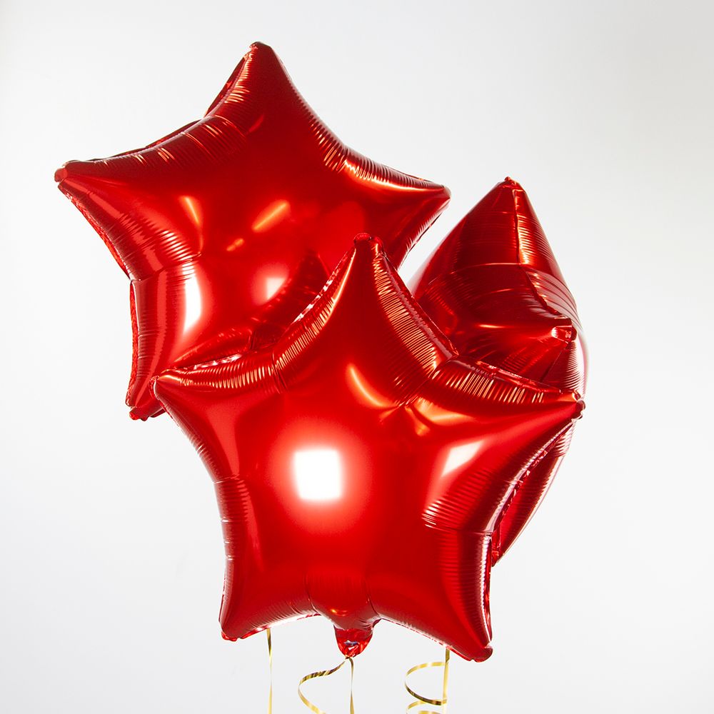 Шар (18"/46 см) Звезда, Красный 1 шт.