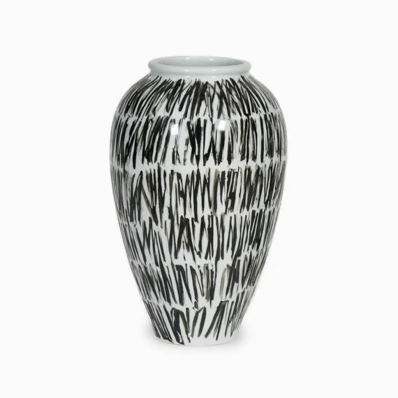 Ваза Hersilia VI высота 40 см, белый, чёрный