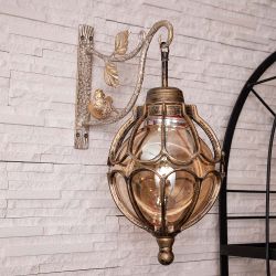 Кронштейн для цветов Птичка Терра Ливз Айвори Мраморное золото