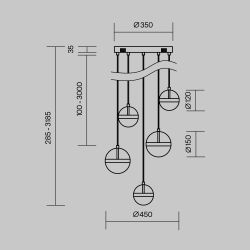 Люстра подвесная светодиодная Maytoni   MOD295PL-L60BBS3K