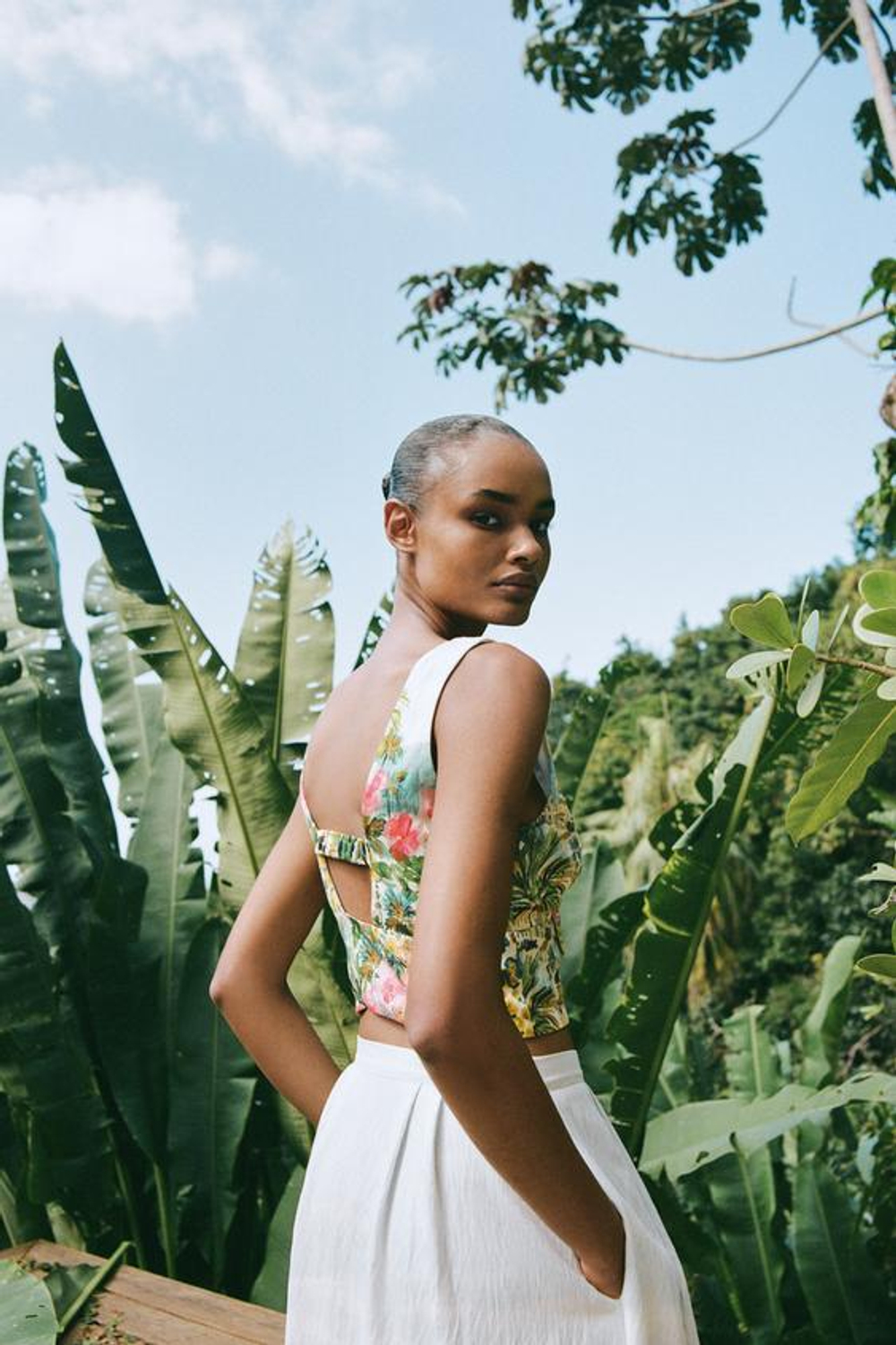 ZARA ЮБКА-НАКИДКА МИДИ С ПРИНТОМ, РАЗНОЦВЕТНЫЙ