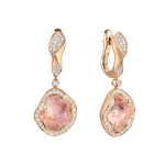 Серьги с Морганитами и Бриллиантами, E0030-67/1