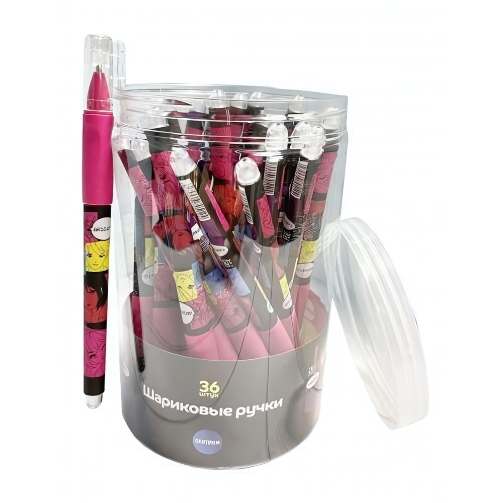 Ручка шариковая 0,7 мм, синяя "Аниме. Цветные квадраты" (Центрум)