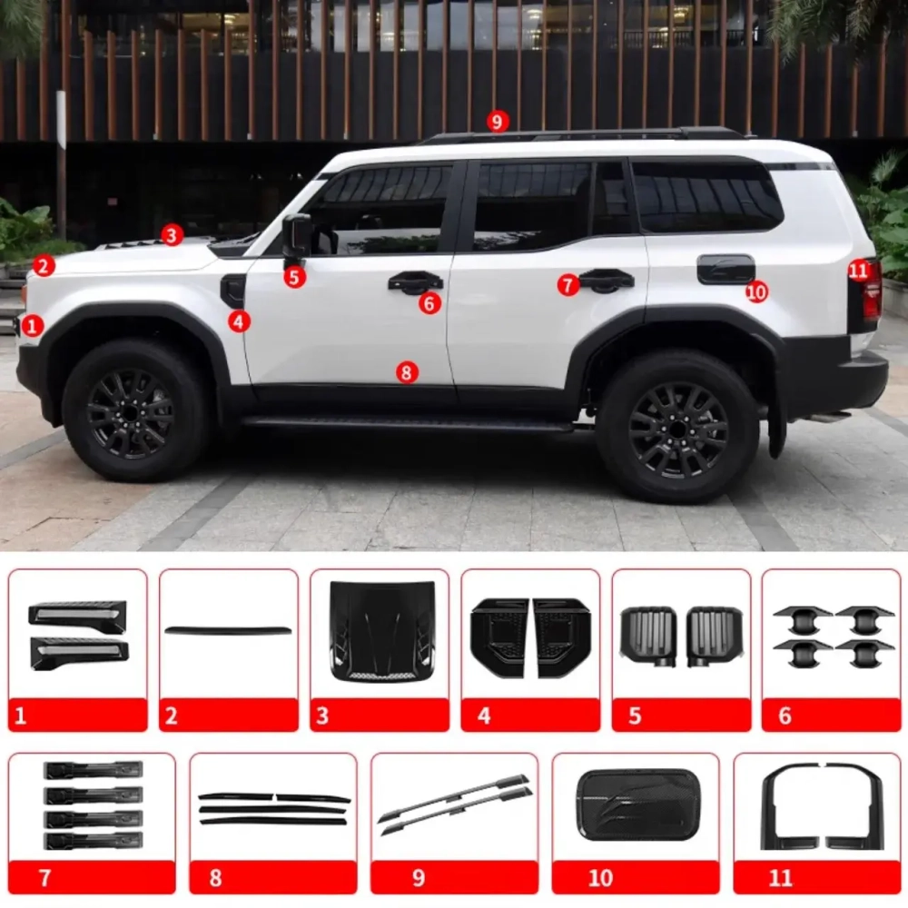 Обвес для Toyota Land Cruiser Prado 250 LC250 Накладки на капот Накладки на ручки на зеркала