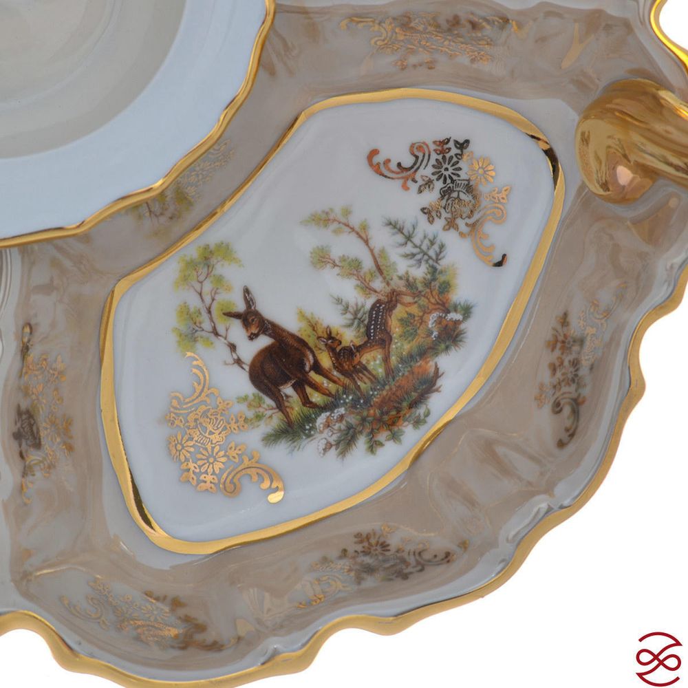 Менажница 5 секции Queen's Crown Aristokrat Охота бежевая 36 см