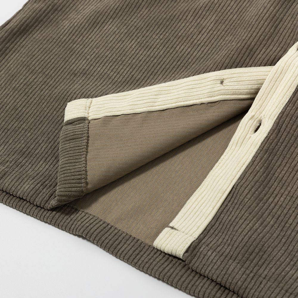 Рубашка YMKASHIX Velvet Button Серо-Бежевая