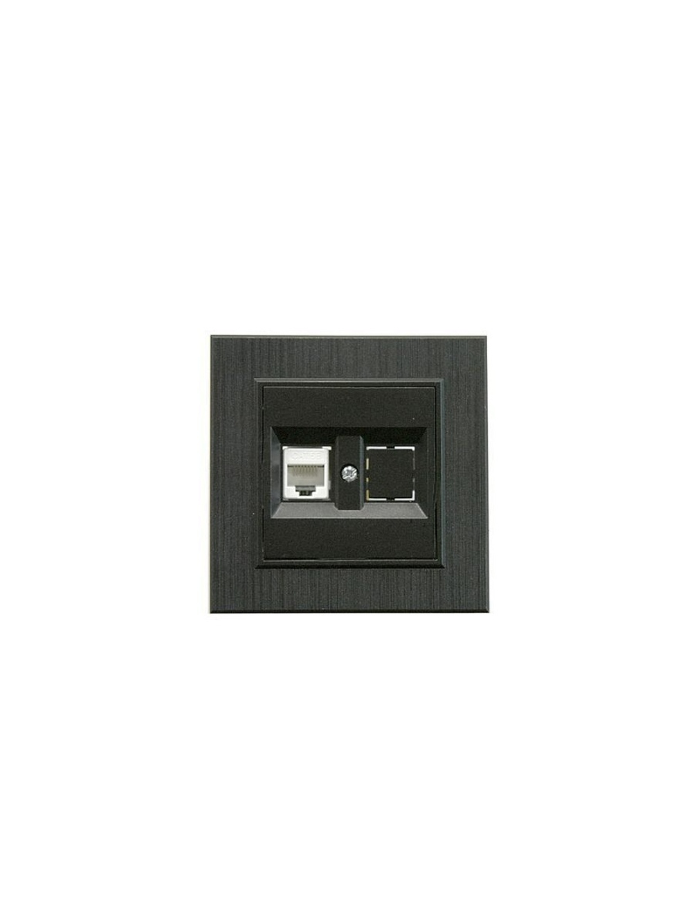 Розетка компьютерная CAT 5+гнездо Karea LINE STAR чер. Makel 86054035