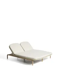 Двойной шезлонг Alipa из массива акации и веревки цвета экрю