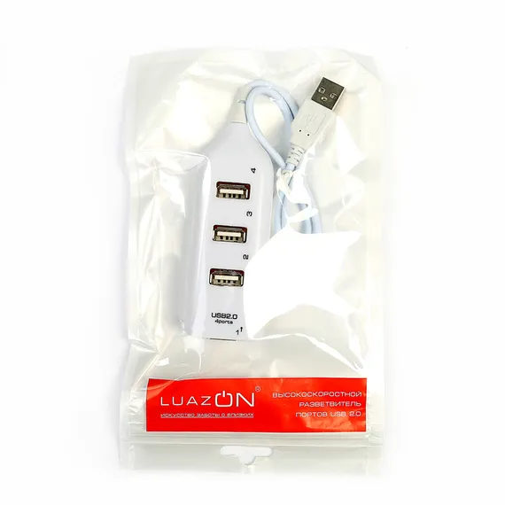 USB-разветвитель (HUB) LuazON HGH-63009, на 4 порта, МИКС