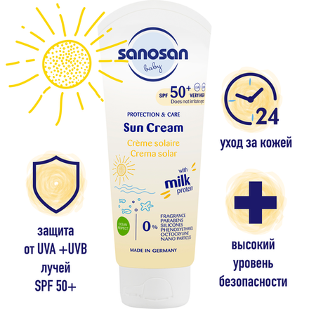 Солнцезащитный крем для малышей Sanosan baby SPF 50 75 мл