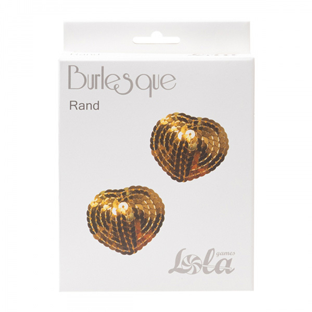 Золотистые пэстисы-сердечки Lola Pasties Burlesque Rand Golden 3633-02lola