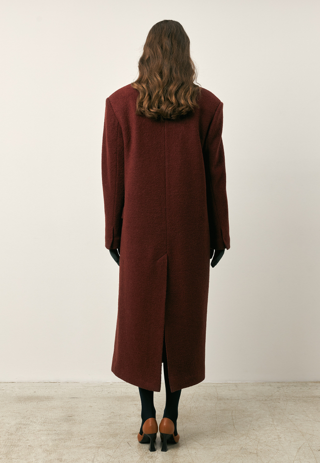 Пальто объемного кроя утепленное