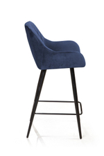 Стул полубарный Robert, бархат синий 29