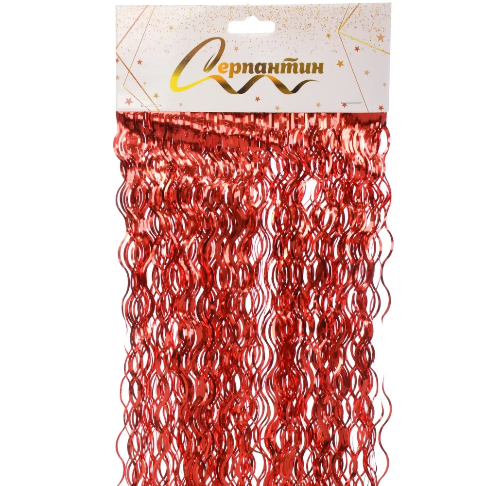 Дождик 50 см «Волны», Красный