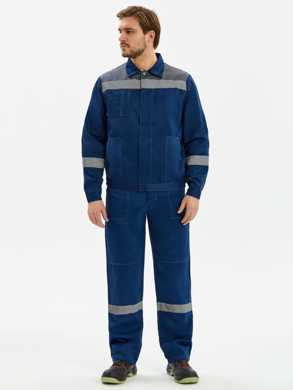 Костюм Лигор-1 СОП К. (тк.Смесовая,210) брюки, т.синий/серый