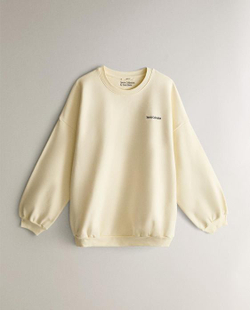 ZARA HOME ХЛОПКОВАЯ СПОРТИВНАЯ ТОЛСТОВКА, ЭКРЮ